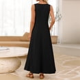 thumbnail image 4 of JULMCOMO Summer Dresses for Women 2026 Sleeveless Crew Neck Casual Comfy A Line Loose Fit Maxi Sundresses for Beach Vacation Black M, 4 of 5