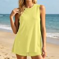 thumbnail image 2 of CAIXIA 2 Piece Sets for Women Summer, Sweater Set Sleeveless Tunic Top and Shorts Beach Vacation Sets Tracksuits, 2 of 8