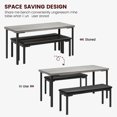 thumbnail image 4 of Luku Dining Table Set for 4, Kitchen Table with 2 Benches, Kitchen Table Chairs Set of 4 with Metal Frame, Space-Saving Dining Room Dinette Sets for Kitchen, Dining Room, 4 of 7