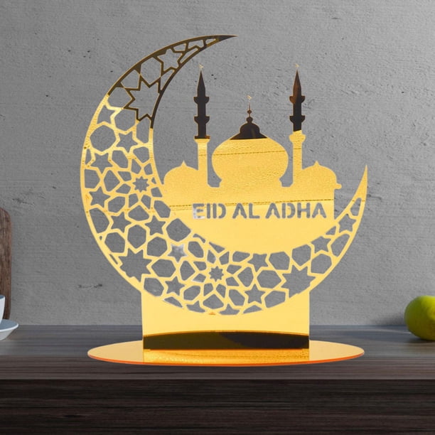 Adornos acrílicos de Eid Mubarak Macarena Decoración de Fiesta Estilo C
