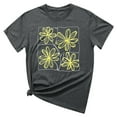 thumbnail image 5 of ALLLIST Women's Tops Floral Summer Short Sleeve T-Shirts Drop Shoulder Gray Pullover for Women, 5 of 5