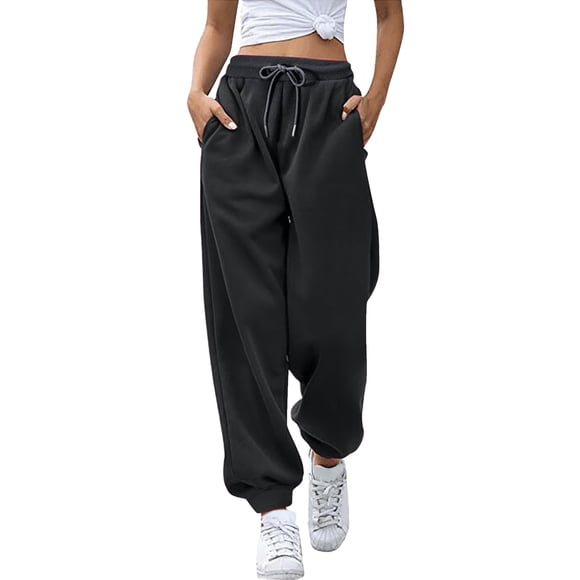 Ketyyh-chn99 Womens Pants Casual Work Women's Sweatpants High Waisted Work Pants for Women Business Casual Office Dress Pants Trousers Black,3XL