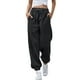 thumbnail image 1 of Pantalones de chándal estampados de moda para mujer: cintura alta, cinturilla elástica, bolsillos laterales, poliéster, pantalones deportivos de gimnasio., 1 of 7