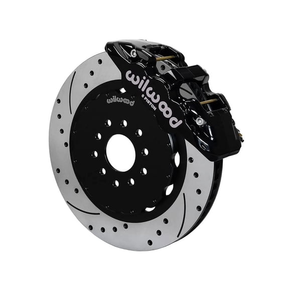 Wilwood 140-16803-D AERO6-DM Front Big Brake Kit with Black Calipers and Drilled Rotors for 2000-2007 Silverado 1500 Sierra 1500 Tahoe Escalade Yukon Suburban Yukon XL Avalanche