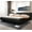 Black, variant on Allewie Full Size Platform Bed Frame with Curved Adjustable Headboard, Faux Leather Upholstered Style, 10'' Mattress Recommended, White