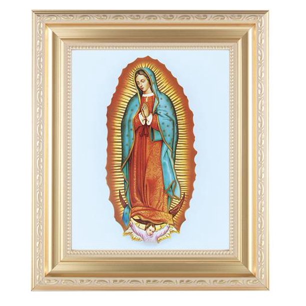 Our Lady of Guadalupe Picture Framed Wall Art Decor, Large, Satin Gold ...