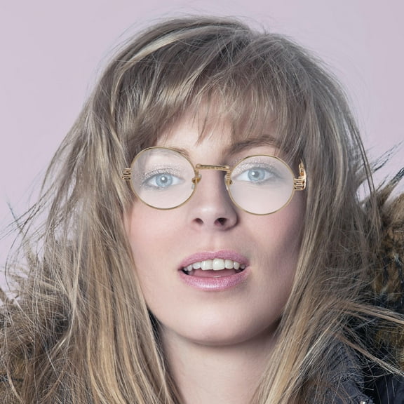 LOLIPPYY Unisex Round Frame Glasses Lightweight Metal Eyewear with Vintage Steampunk Style Design