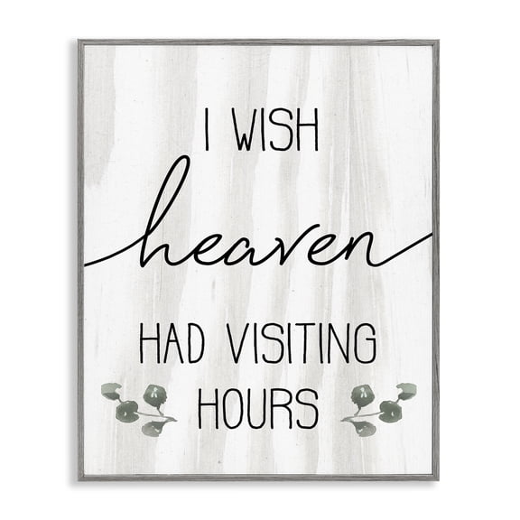 Stupell Industries Shabby Chic Wish Heaven Had Visiting Hours Gray Framed Giclee Art, 16 x 20, by Lil' Rue