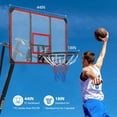 thumbnail image 3 of Basketball Hoop Outdoor, with Impact Resistant Pc, Backboard, Portable Basketball Hoop 10FT , Height Adjustable Basketball, Goal System with Portable Wheels for 3+ Teens, Adults, Red Backboard, 3 of 9