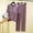 Purple, variant on 2 Piece Pajamas Set Women’S Long Sleeve Sleepwear Soft Modal Classic Loungewear Pj Set Sleepwear Set with Padded Bra Thin and Loose Plus Size Short Sleeve and Long Pants Two Piece Set Green Xxl