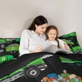 thumbnail image 5 of jejeloiu Green Trash Truck Full Size Comforter Sets,Environmental Protection Theme Bedding Comforter Set,Vehicle Car Bedding Sets For Kids,Ultra Soft Home Decor Reversible,3-Piece, 5 of 8