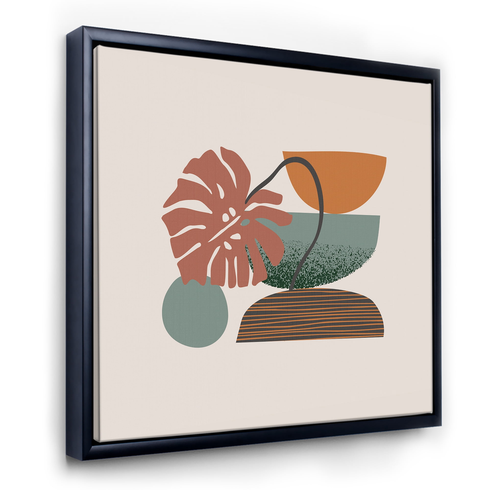 Designart 'Abstract Colorful Geometric Art Collage III' Modern Framed Canvas Wall Art Print