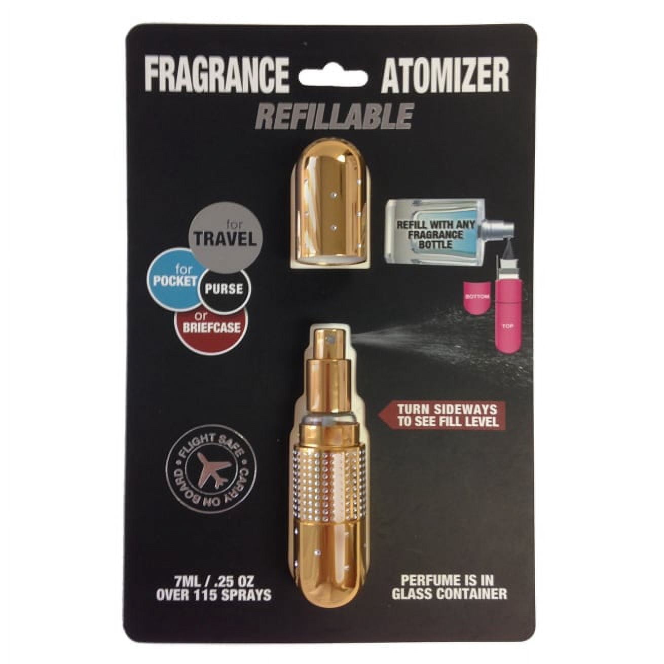 F.E. Distributors Refillable smell Deluxe Crystal Sexy Pink 0.23-ounce Atomizer - .25 oz