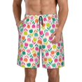 thumbnail image 1 of Honeii Tulips Flowers Print Men's Casual Shorts with Drawstring,Swim Trunks Quick Dry Beach Shorts-X-Large, 1 of 6