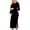 Black, variant on Womens Velvet Maternity Dress Crew Neck Long Sleeve Bodycon Dresses Strechy Slim Side Slit Ruched Pregnancy Dress