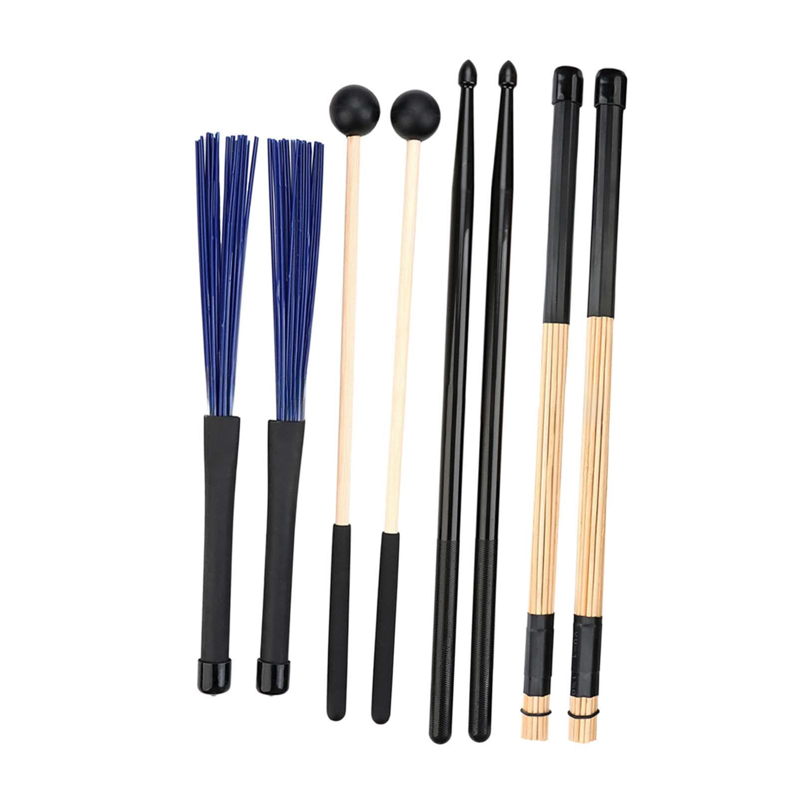 QccHieUs Drum Sticks Mallets Brushes Set Drumsticks Percussion Instrument Accessories for
