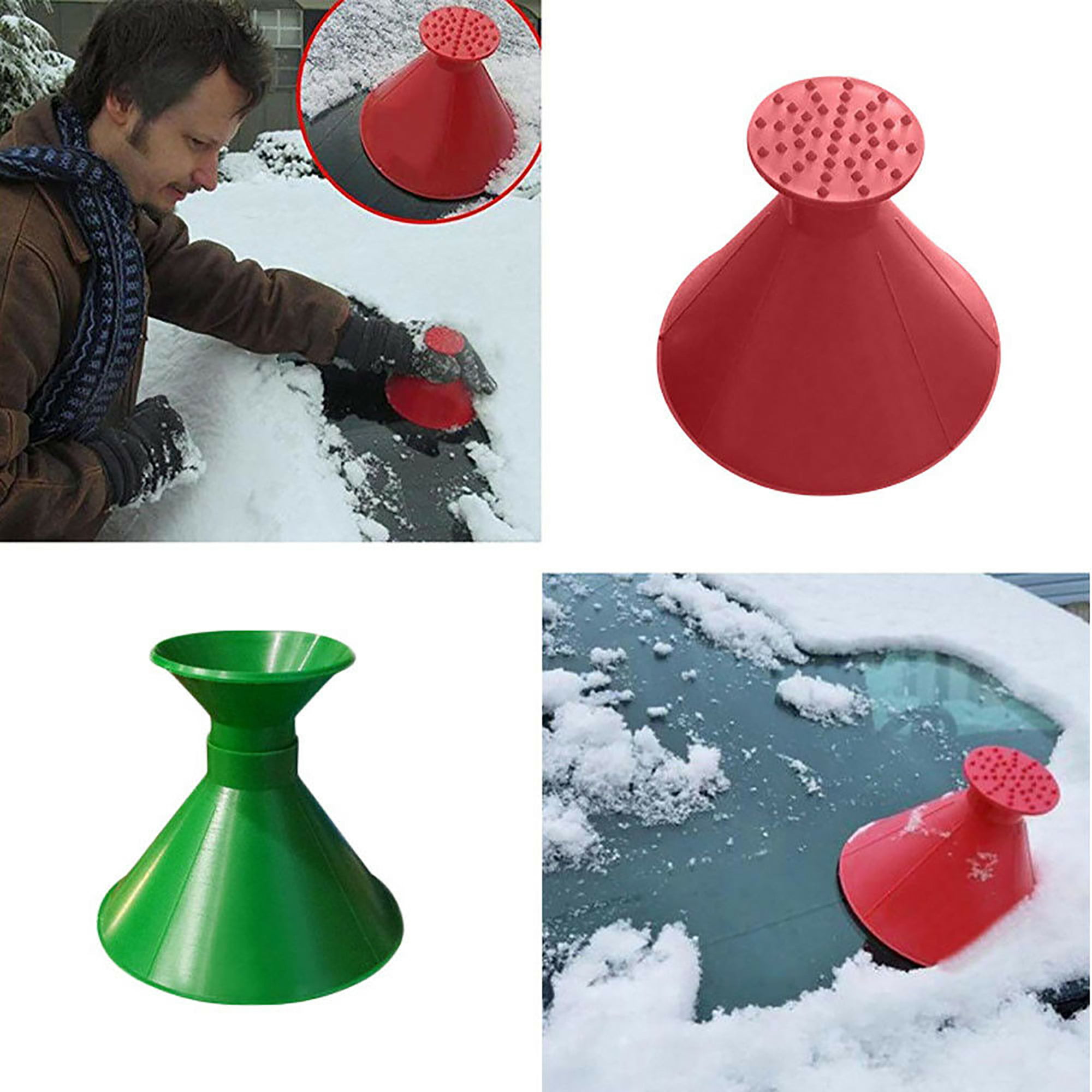 This Ingenious Cone-Shaped Ice Scraper Makes Windshield Scraping