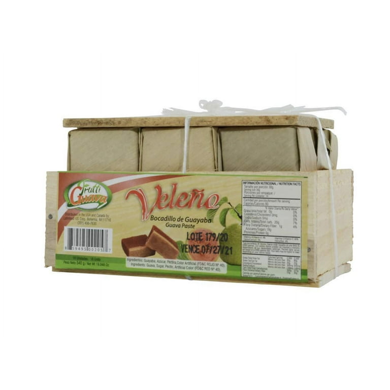 FruttiGuava Pasta de Guayaba - Bocadillo de Guayaba (18 Unidades) - Importada de Colombia