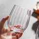 thumbnail image 4 of Vaso de agua transparente sin tallo de 15 oz con rayas verticales, copas de whisky de cristal soplado a mano for bares y restaurantes., 4 of 7
