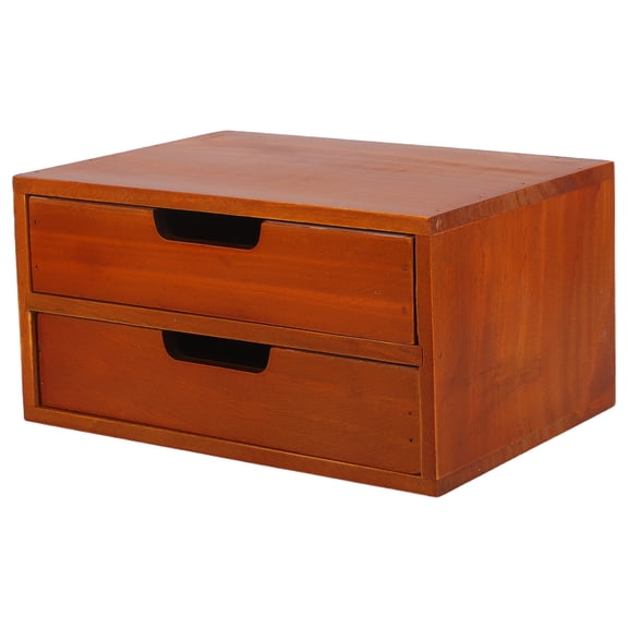 ETEREAUTY Decorative Brown Wooden Desktop Organizer with Ample Storage for Home and Office Use