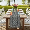 thumbnail image 4 of Table Runners 90 Inches Long Dress Scarves, Blue Boho Farmhouse Coffee/Dining/Kitchen Table Runner for Living Room, Vintage Ethnic Tribe Abstract Art Floral 13x90 Inch, 4 of 9