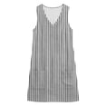 thumbnail image 4 of Levmjia Women's Summer Sleeveless Striped Dress V Neck Casual Loose Fit Shift Dress with Pockets Cute A Line Summer Dress Beach Vacation Daily Wear, 4 of 7