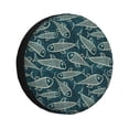 thumbnail image 1 of Kdxio Housse de Pneu Imprimé Style Poisson Imperméable en Cuir, Housse de Roue de Rechange pour Jeep Wrangler Rv SUV Camion Remorque de Voyage-17 Pouces, 1 of 6