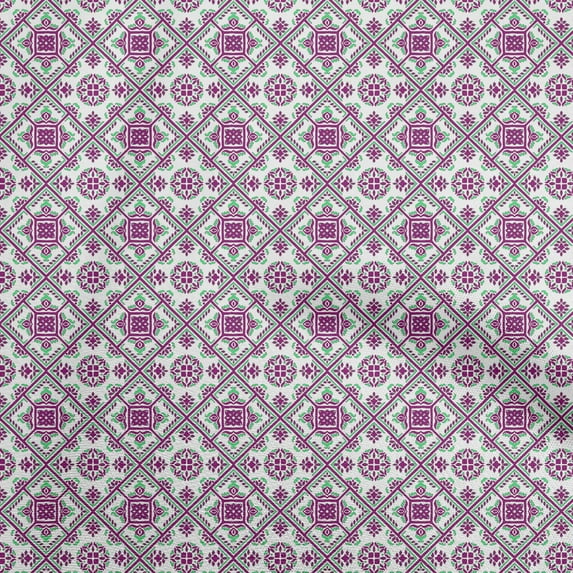 oneOone Rayon Plum Fabric Mosaic Craft Projects Decor Fabric Printed By The Yard 56 Inch Wide