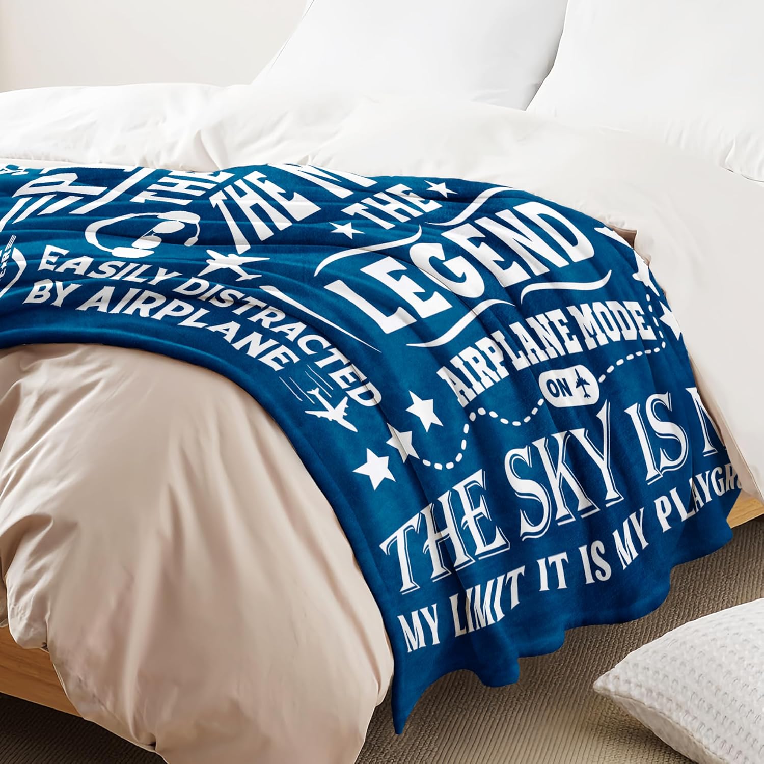 Pilot Gifts for Men Blanket 60" x 50" - Christmas Aviation/Airplane/Aviator Gift for Pilots Men
