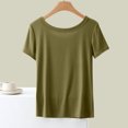 thumbnail image 3 of Sleep Shirts for Women - Pajama Tops for Women,Modal Round Neck Solid Color Pajamas Top, 3 of 5