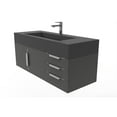 thumbnail image 3 of Nile 48" Black Wood Floating Vanity with Black Top and Brushed Nickel Trim, 3 of 9