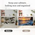 thumbnail image 6 of Beach Reef Cabinet Curtains 35"W x 35"L, Beach Sunset Ocean Waves Natural Scenery Sink Skirt for Bathroom Vanity Kitchen Self Adhesive, Dust-Proof Privacy Curtain for Shelves Closet Laundry Pantry, 6 of 9