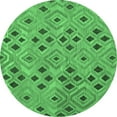 thumbnail image 1 of Ahgly Company Indoor Round Southwestern Emerald Green Country Area Rugs, 3' Round, 1 of 4