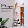 thumbnail image 4 of Folding Small 3 Step Stool for Adults, Portable Anti-Slip Stepladder with Wide Pedals for Home and Kitchen Use, Space Saving - Black (300 lbs), 4 of 5