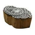 thumbnail image 2 of Indian Wooden Brown Stamps Decorative Paisley Textile Wood Printing Block Stamp, 2 of 3