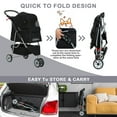 thumbnail image 5 of CL.HPAHKL Dog Stroller, 3 Wheels Foaldable Cat Stroller Dog Cat Cage Jogger Stroller for Medium Small Dogs Cats, Pet Stroller with Storage Basket and Cup Holder Portable Lightweight for Travel, 5 of 8
