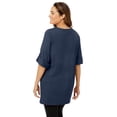 thumbnail image 2 of Woman Within Plus Size Perfect Roll-Tab-Sleeve Notch-Neck Tunic, 2 of 6