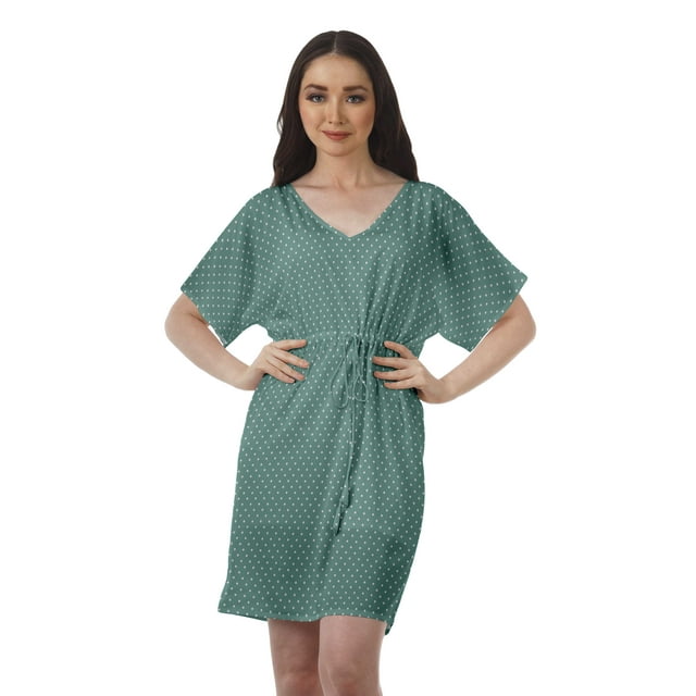 Moomaya Robes d'Anniversaire Femmes Robe de Travail Imprimée Femmes Bureau Robes à Col en V