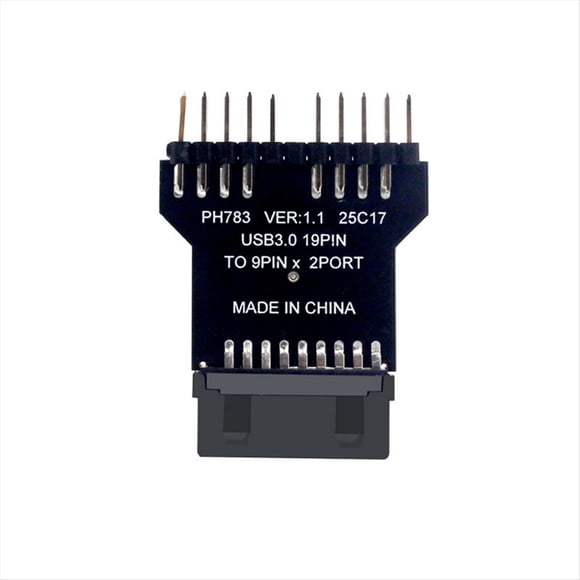 Adaptador Divisor de Cabezal USB 2.0 de 9 Pines, Extensión de 1 A 2 para Placa Base, Conectores de Concentrador USB Dual para Ventiladores RGB.