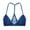 Blue, variant on Holloyiver Women's Lace Edge Vertical Stripe Back Bra Padded Bra Wireless Lingerie For women