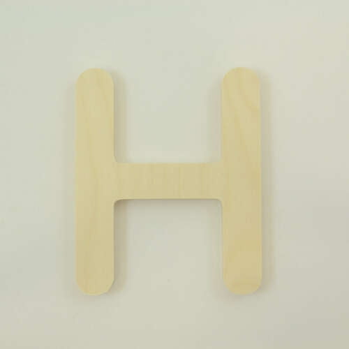 Package of 1, 6 Inch X 3/4" Baltic Birch "H" Wood Letters In The Gotham Rounded Font | Thick | Upper Case For Art & Craft Project, Made in USA