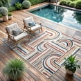 thumbnail image 5 of CAMILSON Spring Geometric Arch Striped Easy-Cleaning Non-Shedding Washable Outdoor Indoor Area Rug Multi 5x7, 5 of 9