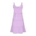 thumbnail image 7 of Yuzhih Summer Dresses for Women Loose Button down Sleeveless Dresses Ruffle Tiered Casual Mini Dress, 7 of 7