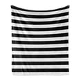 thumbnail image 1 of Stripe Soft Flannel Fleece Blanket, Monochrome Classic Striped Design with Symmetric Horizontal Lines Image, Cozy Plush for Indoor and Outdoor Use, 70" x 90", Charcoal Grey and White, by Ambesonne, 1 of 6