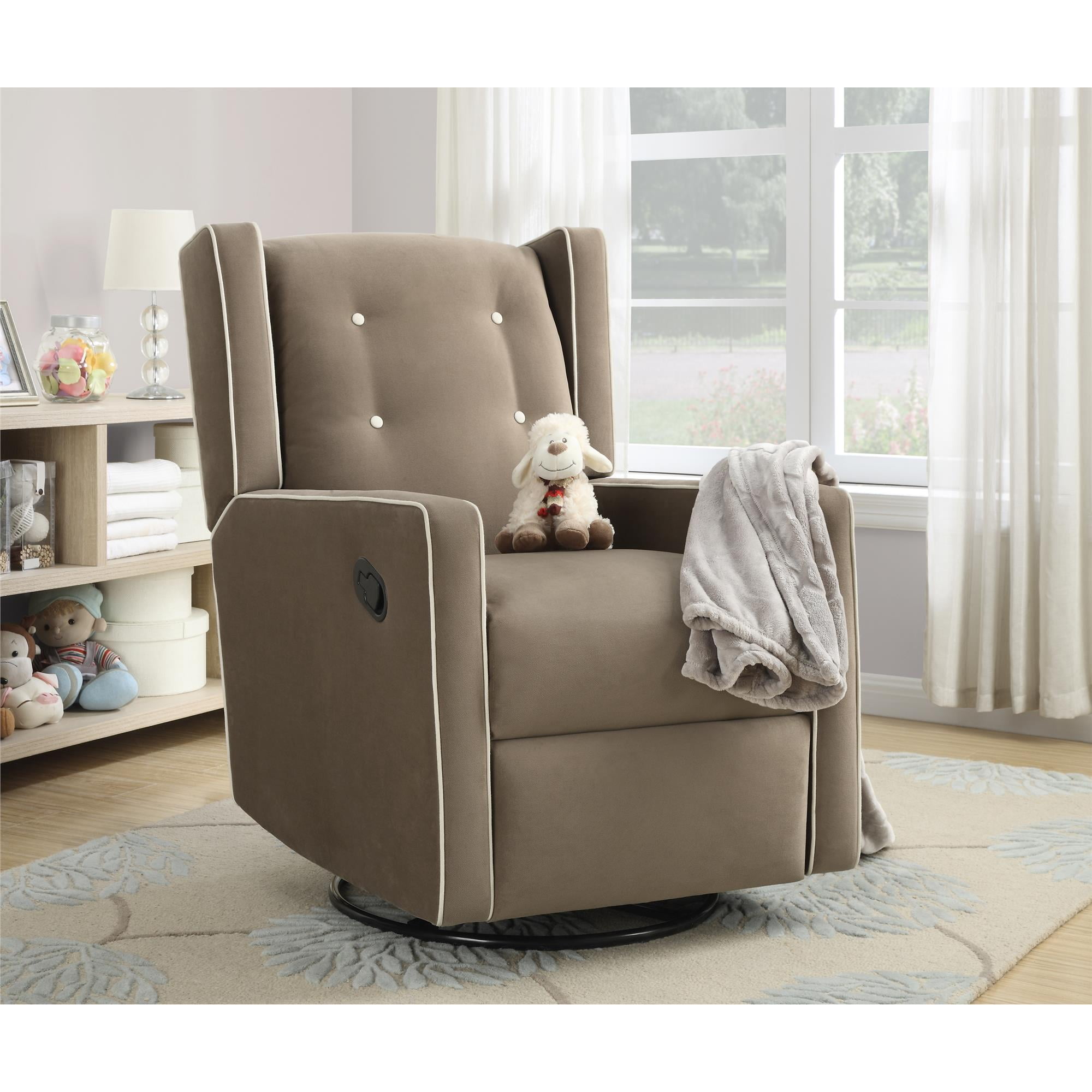 Baby Relax Mikayla 4 in 1 Swivel Glider Rocker Recliner Mocha Microfiber Walmart