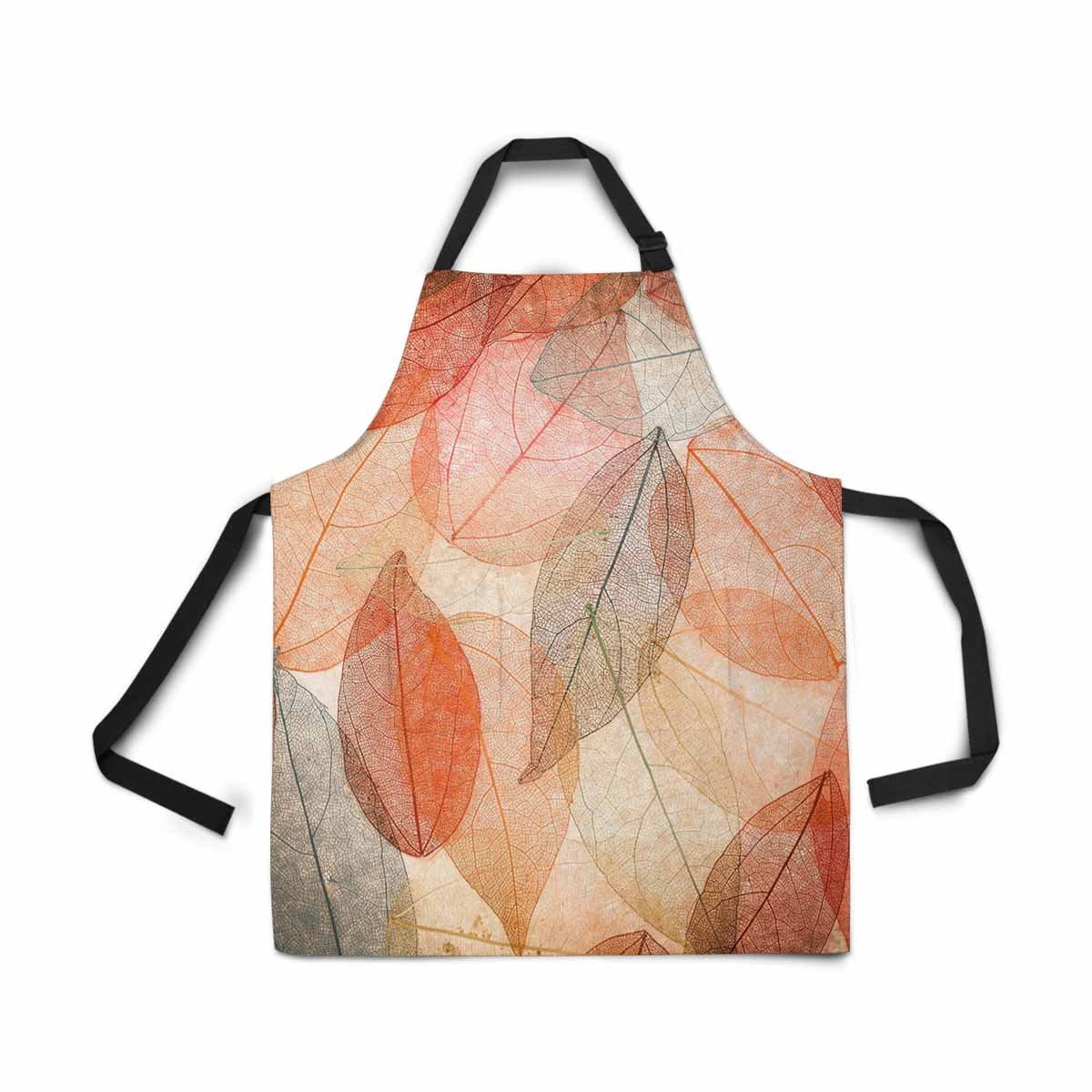ASHLEIGH Abstract Autumn Fall Maple Leaves Apron for Women Men Girls Chef with Pockets Retro Fall Leaf Pattern Unisex Adjustable Bib Apron Kitchen for Cooking Baking Gardening Home