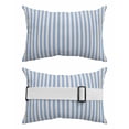 thumbnail image 2 of Pack of 2 Outdoor Lumbar Pillow Covers 12x20 Inch, Blue Striped Waterproof Throw Pillow Covers Set, Modern Simple Farmhouse Beige Vintage Indoor&Outdoor Decorative Cushion Cases for Patio Porch Car, 2 of 7