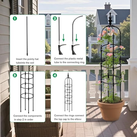 Trellis for Climbing Plants Outdoor 1Pcs Garden Obelisk 6Ft Metal Pipe Tomato Cage Cucumber Rose Flower Vegetable Grape Round Vine Tall Plants Trellis Plants Support Stakes Potted Garden Tower Indoor Trellis for Climbing Plants Outdoor 1Pcs Garden Obelisk 6Ft Metal Pipe Tomato Cage Cucumber Rose Flower Vegetable Grape Round Vine Tall Plants Trellis Plants Support Stakes Potted Garden Tower Indoor
