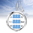 thumbnail image 1 of Digital Boat Water Temp Oil Pressure Voltmeter with Triple Gauge Set, High Clarity Digital Display, Reliable Reminding System for Cars, RVs, Trucks, Boats, Yachts, and, 1 of 7