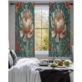 thumbnail image 3 of William Morris Plant Floral Sheer Curtains 39 Inch Length 2 Panels Set for Living Room/Bedroom, Retro Lotus Flower Leaves Kitchen Curtains Grommet Semi-Sheer Curtains Window Treatments 27.5"x39"x2, 3 of 7